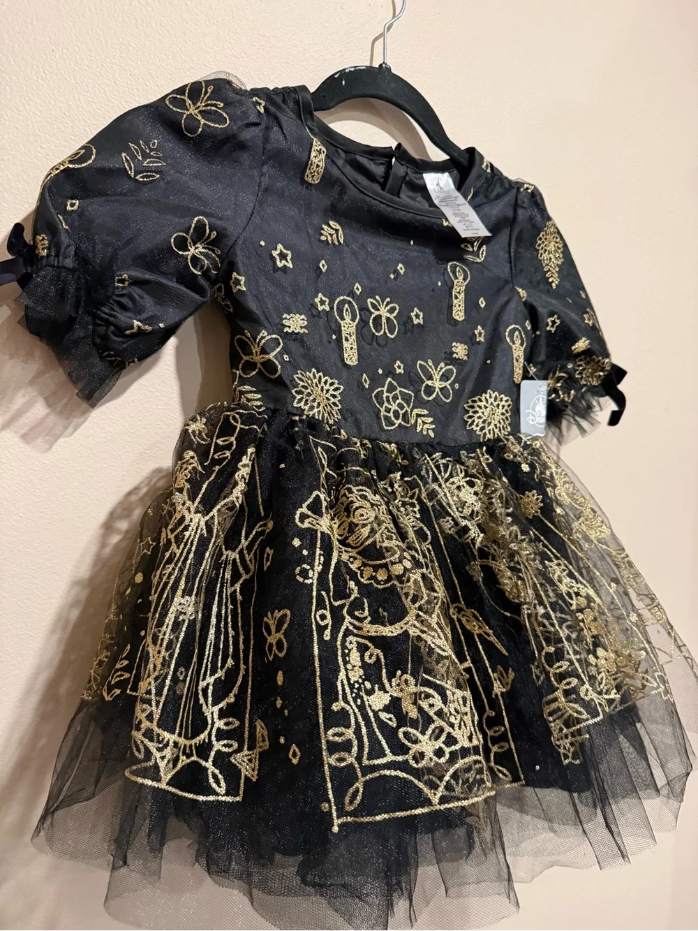 🧨Disney Encanto Elegant Black and Gold Sparkle Tulle elegant Costume Dress